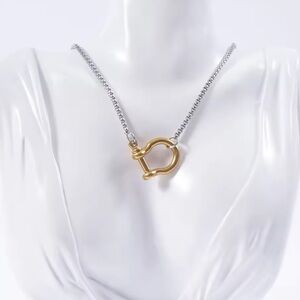 Stainless Steel Horseshoe “U” Charm Necklace Gold/Silver Color